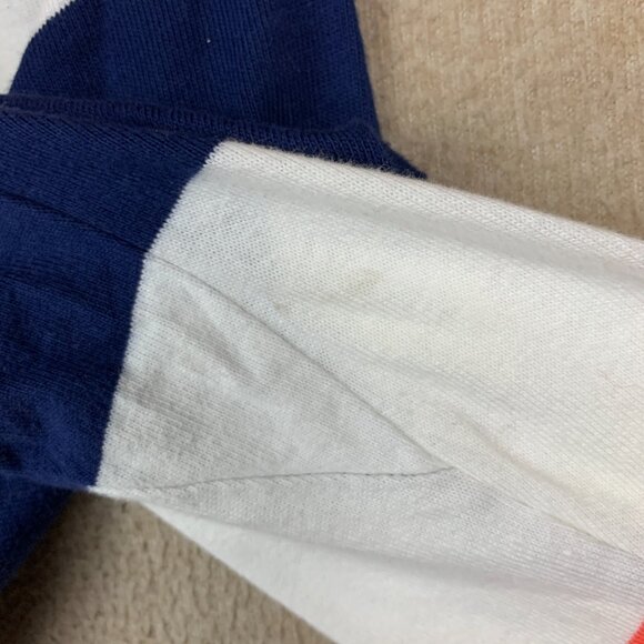 🚨SOLD 🚨Lands End Rugby Shirt size Medium Women’s Striped Polo Navy Orange Cotton - Picture 10 of 14